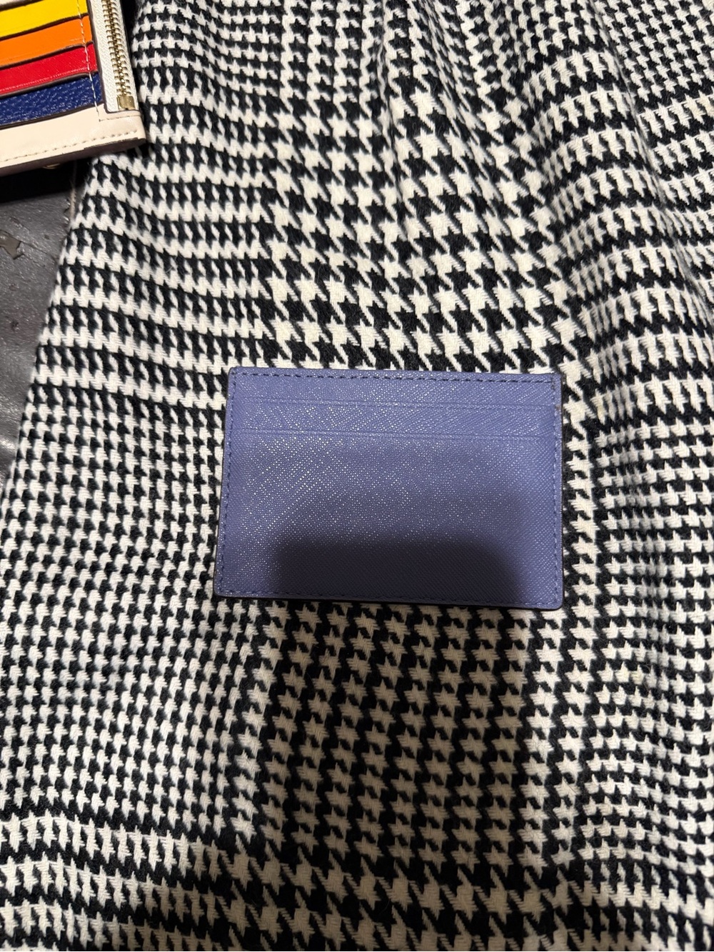 kate spade saffiano card holder in lavender blue